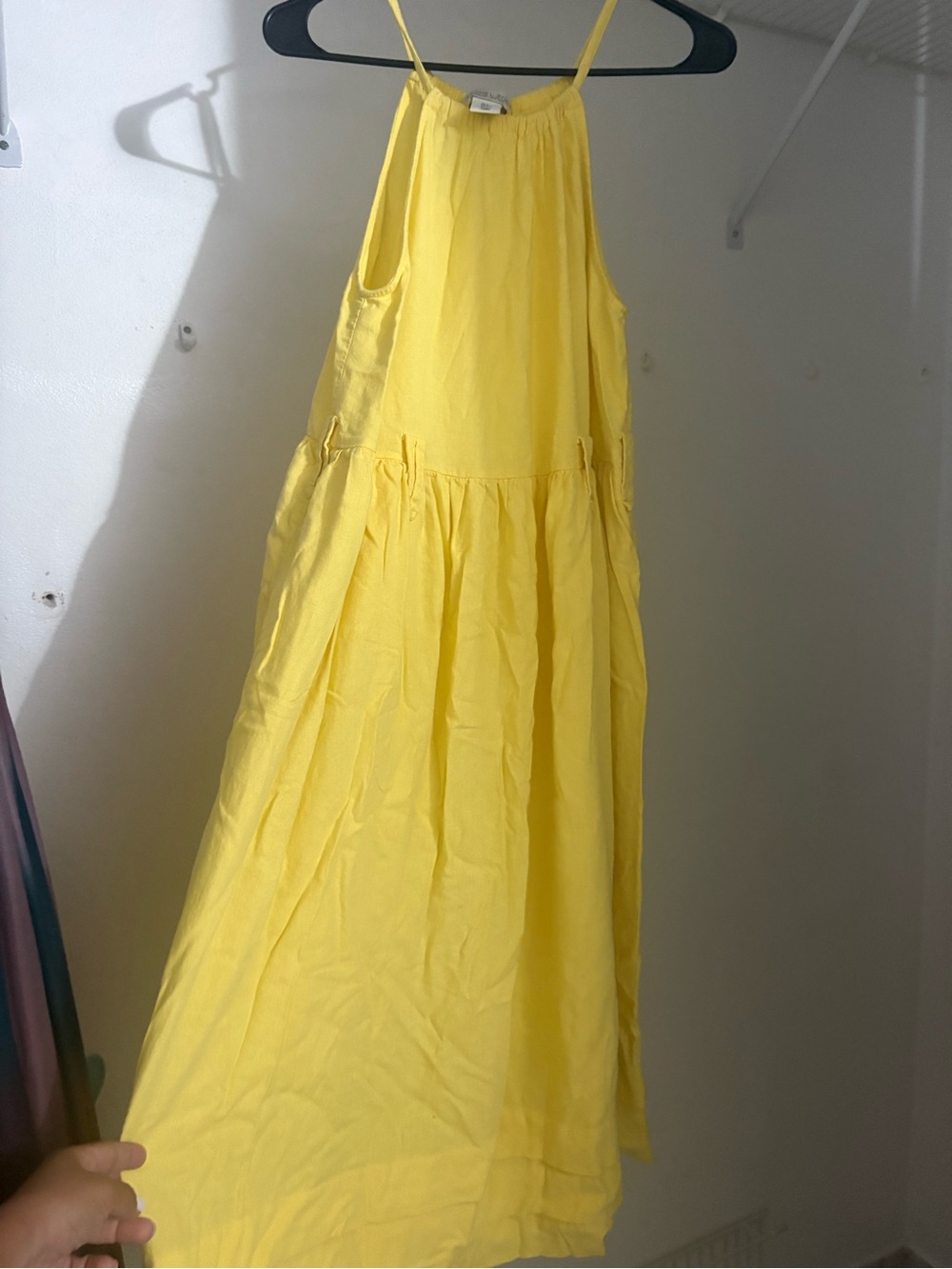 Bright Yellow Halter Midi Dress